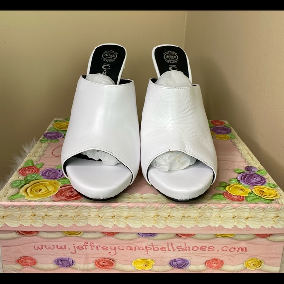 Jeffrey Campbell White Leather Mule Heels - Picture 6 of 12